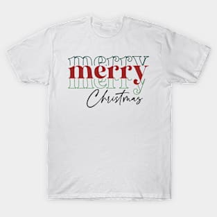 Merry Merry Merry Christmas Retro Christmas Gifts For Women T-Shirt